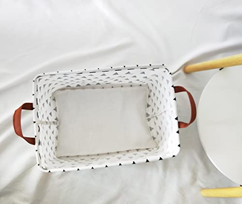 Image of Rectangular Storage Box Basket for Baby, Kids or Pets - Fabric Collapsible Storage Bin for Organizing Toys,Nursery Basket,Clothing,Books, Gift Baskets (triangle)