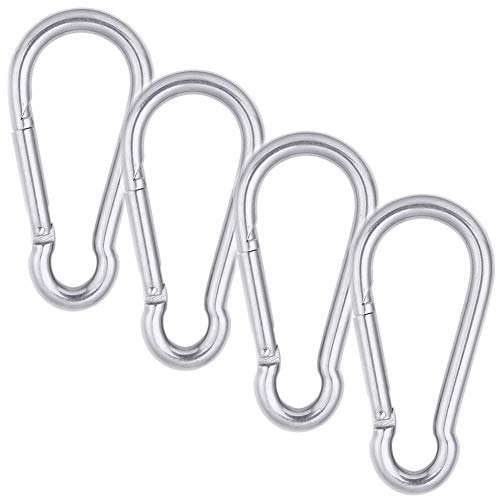 AOWISH 4-Pack [5/16-Inch] Stainless Steel Carabiner Clip Heavy Duty 400 Lbs Spring Snap