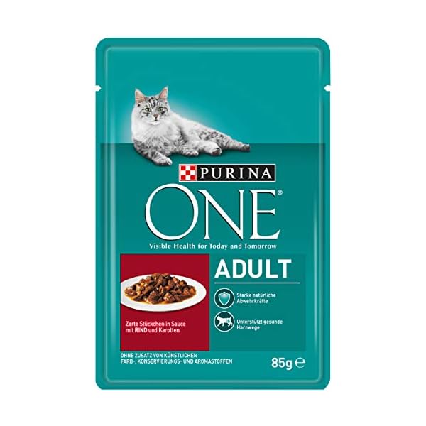 PURINA ONE Katzennassfutter, hochwertige Katzennahrung, reich an Vitaminen und Mineralstoffen, 24er Pack (24 x 85 g Beutel) – Bild 9