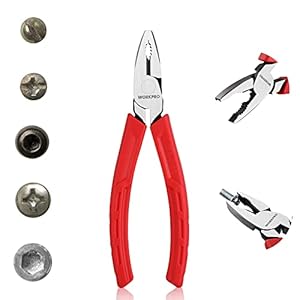 WORKPRO 165mm Combination Pliers, Multifunction Plier with Wire Cutting and Screw Extractor, Cr-V Linesman Pliers for Quickly Removing Damaged or Rusted Fasteners