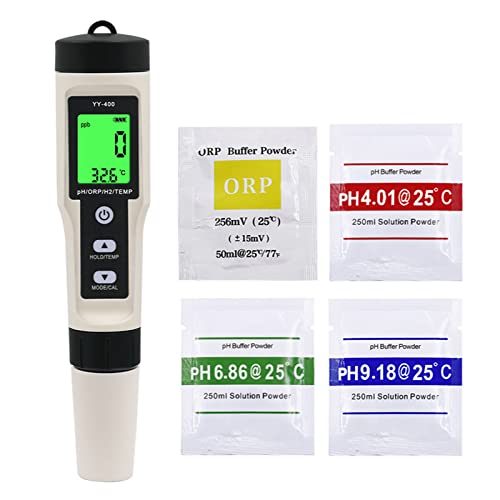 Upgraded 4 In 1 ORP TEMP Meter Digital Water Quality Tester & Hydrogen Generator Water Bottle With Backlight Water Quality Meter Tester 0-14.0 Measurement Range For Household Drinking