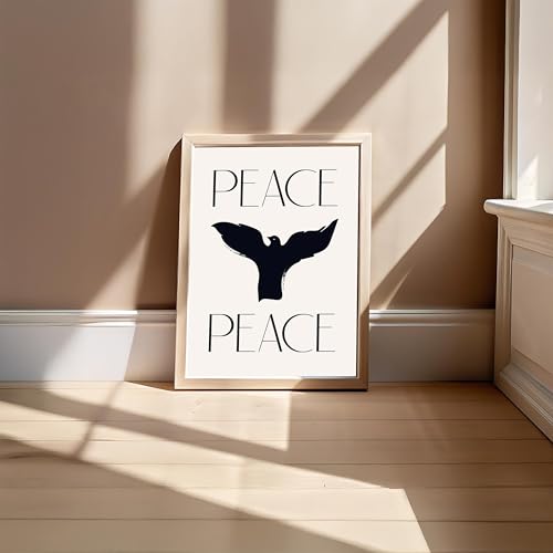Image of BLINKART Peace Dove Aesthetic Modern Art Walls With Frame | Natural Wood Texture | Living Room Bedroom Office Wall Decoration | Poster Home Decor Frames Wall Bedroom | 12x8 Inches (D66)