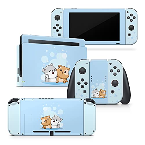 Autocollant Switch chat bleu anti-rayure couverture totale vinyle