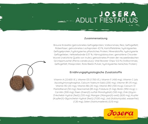 Josera Adult FiestaPlus 2x3kg Bundle – Premium-Trockenfutter mit Geflügel, Gemüse & Muschelextrakt für aktive Hunde + Goodie Natur-Hundesnack von Warnick’s Tierfutterservice