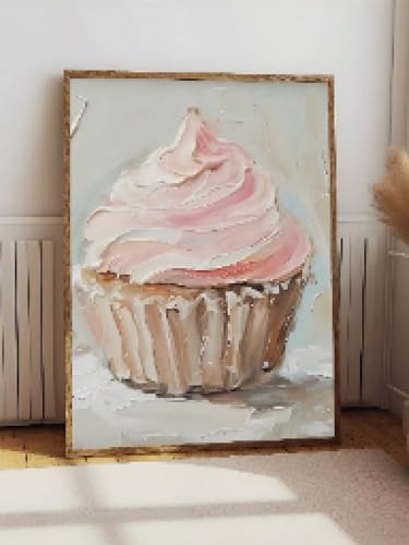 Affiche minimaliste vintage de croissant et café | Décoration murale cuisine 50x70cm