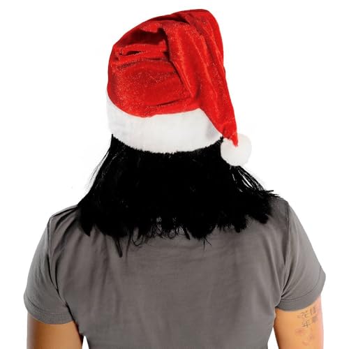 Gorro Touca Natal Fantasia Papai Mamãe Noel Natalino Veludo Adulto 40cm