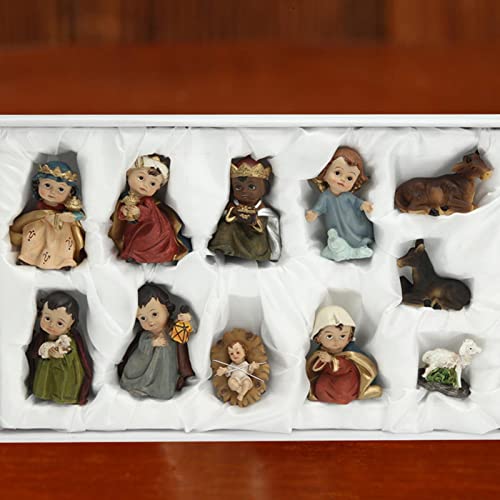 misppro Nativity Scenes Set Christmas Crib Manger Miniatures Ornaments Catholic Gift