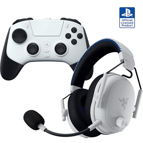Razer PlayStation Bundle: Raiju V3 Pro Wireless Controller for PS5 + BlackShark V3 Pro Wireless ANC Gaming Headset for PS5: Officially Licensed for PlayStation – White