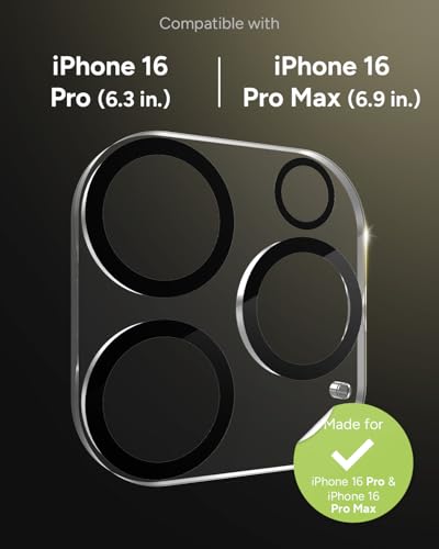 Image of ZAGG Glass Elite Anti-Glare Camera Lens Protector for iPhone 16 Pro Max / 16 Pro - Anti-Reflective Glass, 5X Stronger, Smudge-Free, Eco-Friendly, Easy Installation