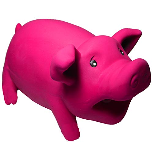Juguete mordedor de látex para perros en forma de cerdo rojo 6.89" miniatura 2
