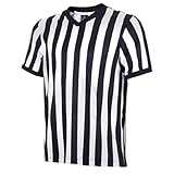 allentian Men's Referee Shirt - Official Black & White Stripe Referee/Umpire Jersey – Pro-Style V-Neck Referee Uniform, Great for Basketball, Football, Soccer (M)
