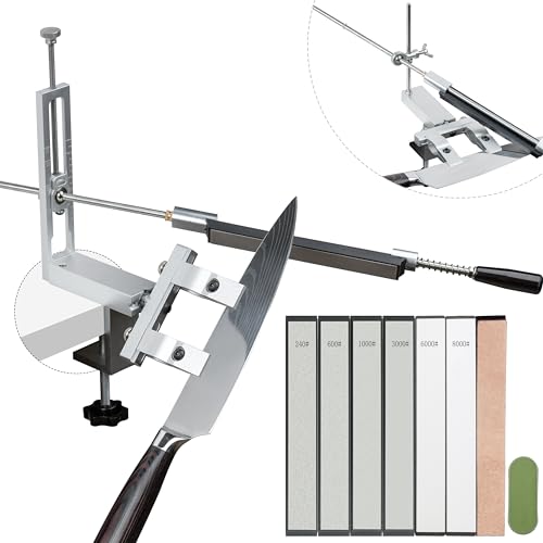 CWOVRS Knife Sharpening Kit with 360° Flip Dual Clamp, Quick C-Clamp Fixation Knife Sharpener, 2...