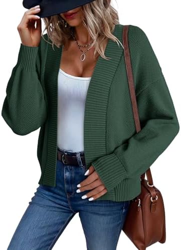 Dokotoo Women's 2025 Trendy Casual Open Front Long Sleeve Chunky Warm Cardigan Sweater