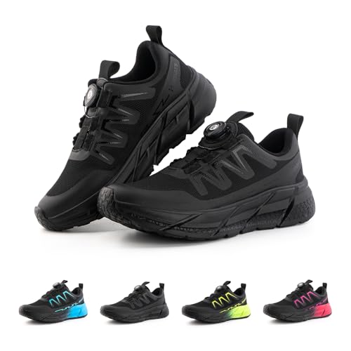 Hitmars Scarpe Running Corsa Donna Scarpe Ginnastica Leggere Antiscivolo Sneakers Sportivo Traspirante Mesh Camminata Fitness Jogging Casual UDI1-Nero EU40