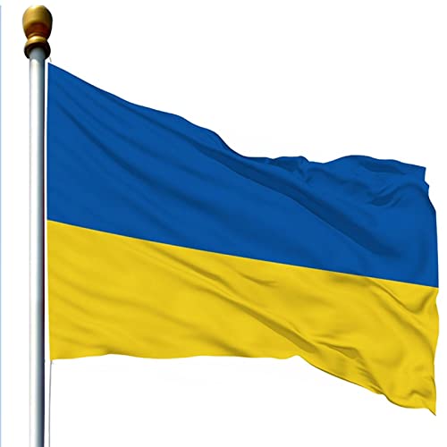Fahne Flagge Ukraine 150 * 90cm Ukrainische Flaggen Banner, Große Ukrainische Nationalflaggen für Patriotische Aktivitäten, Garten (3 x 5 Ft Ukraine Flaggen 1 STK) Cover