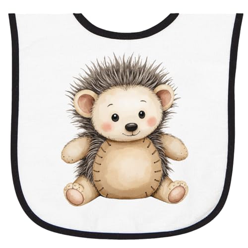 inktastic Vintage Knitted Plush Hedgehog Baby Terry Cloth Bib