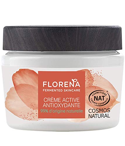 FLORENA Crème Active Antioxydante à la Fleur de Pourpier et au Lactobacillus fermentés (1 x 50 ml), soin visage tous types de peaux, crème hydratante riche en Oméga 6 et 9