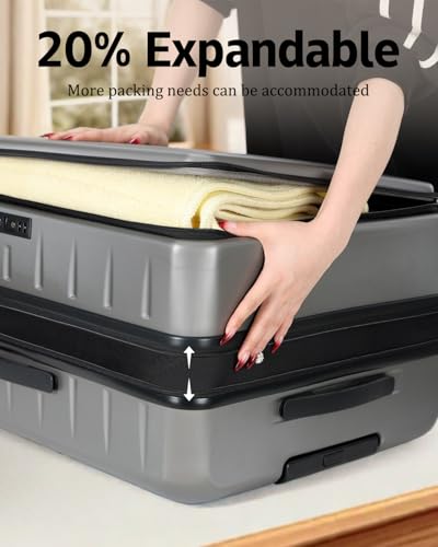 Image of CENSIEN Expandable Checked Luggage, 28 Inch Top Opening Trunk Suitcases