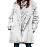 Damen Veloursjacke mit Kapuze, Windbreaker, Mantel für Damen, Langarm, lässig, Thermo, flauschig, Basic, Winter, Herbst, Jacke, Reißverschluss, weich, bequem, trendiges Country-Konzert