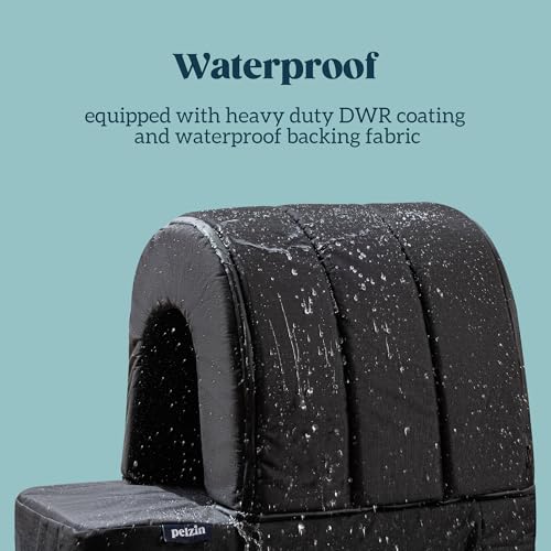 Orthopedic Dog House - Outdoor Waterproof Dog Shelter w/Porch - Indoor Pet House w/Egg-Crate Foam - Cooling - Machine Washable - Ideal for Large Breeds & Fits 36-Inch Crate - 35"x22" - Image 6