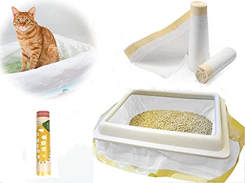 Manfa Katzenklo-Beutel/Beutel für Katzentoilette/Katzentoilettenbeutel Beutel Tüten Einlagen, 915*457mm, 2 Packungen(14 Stück), Trial Müllsäcken 8bags als Geschenk (mittel) Cover