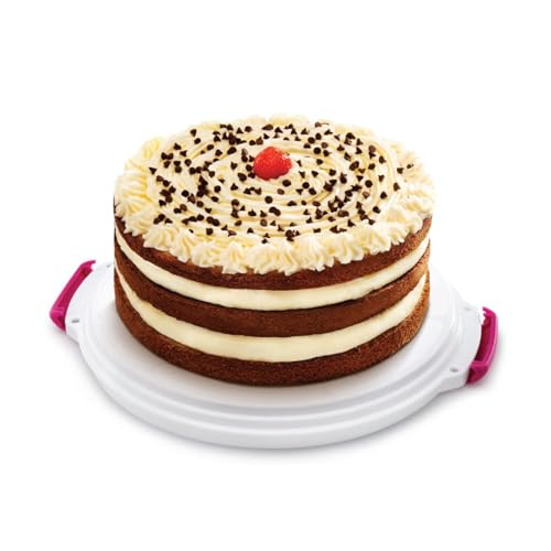 Metaltex Tortenbehälter höhenverstellbar, Polypropylene, weiß/transparent, ⌀ 30 cm, einstellbare Höhe von 8 und 15 cm