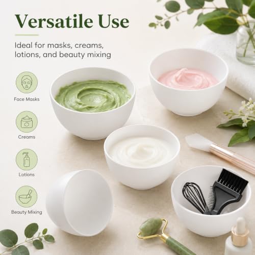Set de 5 tazones de silicona para mascarillas faciales miniatura 2