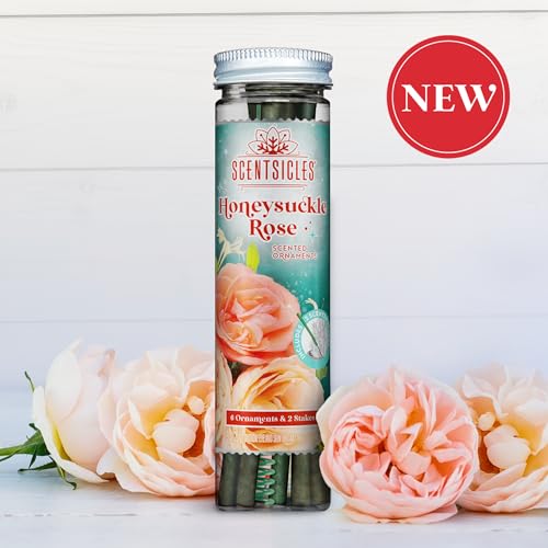 NEW Scentsicles Honeysuckle Rose Scented Sticks with 2 Scenter Stakes - 2 Bottles (12 Sticks Total)