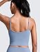 CRZ YOGA Butterlift Scoop Neck Crop Tank Tops for Women - Padded Adjustable U Back Camisole Workout Longline Sports Bras Washed Denim Medium