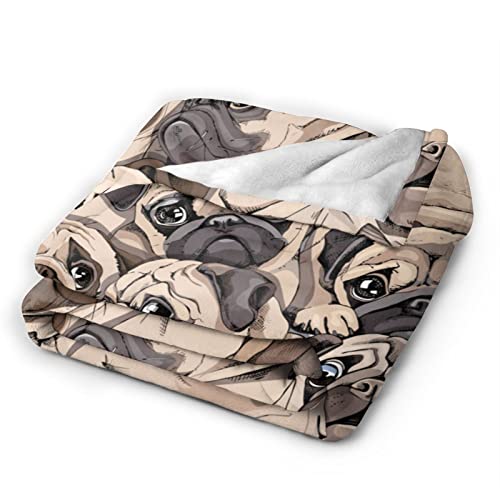 Athjunss THROW-502092485-BLANKET Pug Dog Throw Blanket Soft Cozy Plush Warm Fleece Blanket For Sofa Couch Bed 60 Inchx50 Inch thumb #2