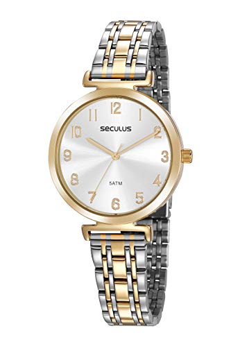 Relógio, Analógico, Seculus, 20872LPSVBS2, Feminino, Prata C/ Dourado