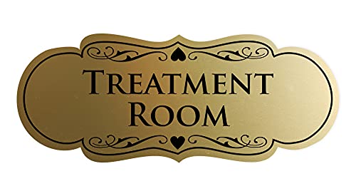 Panneau salle de traitement pour guider les clients or brossé L