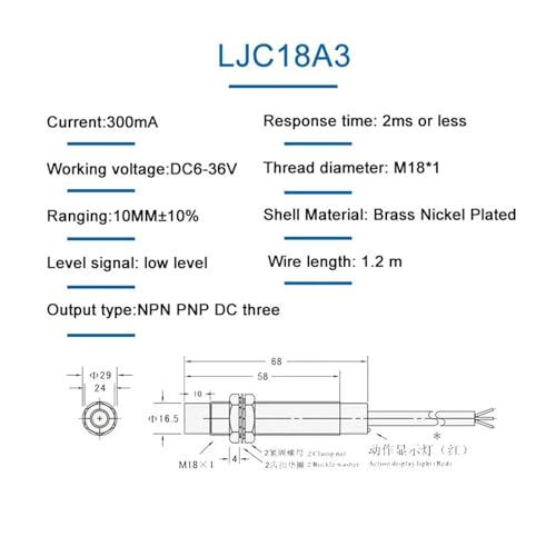 Capteur proximité capacitif 18A3 détecteur de position 6-36V NO - 5