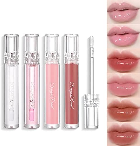 6 Colors Glitter Lip Gloss Set , Hydrating Long Lasting Non-Stick Cup Moisturizing Shimmer Liquid Lipstick Makeup Gift Set for Women and Girls