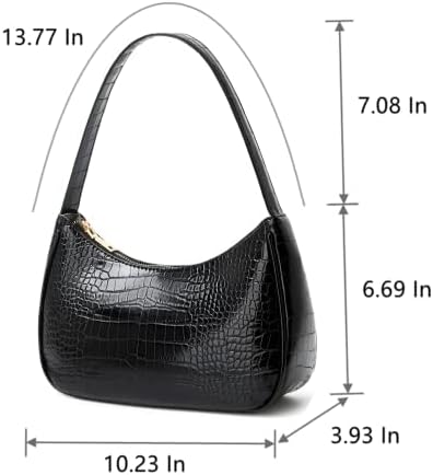 Shoulder Bags for Women, Cute Hobo Tote Handbag Mini Clutch Purse with Zipper Closure - Image 4