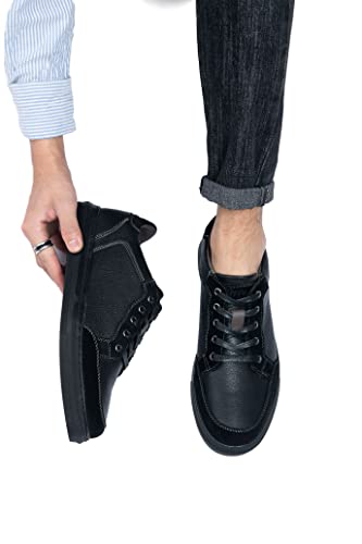 Arcbrothers Mens Business Casual Shoe Leather Shoe For Men Oxford Shoe Mens Casual Dress Shoe For Easy Walking Black Casual Shoe #TOP4