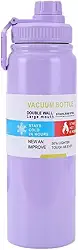 Garrafa Térmica de Aço Inoxidável, Parede Dupla, 800 ml, Boca Larga, Mantém Bebidas Quentes e Frias (Lilás)