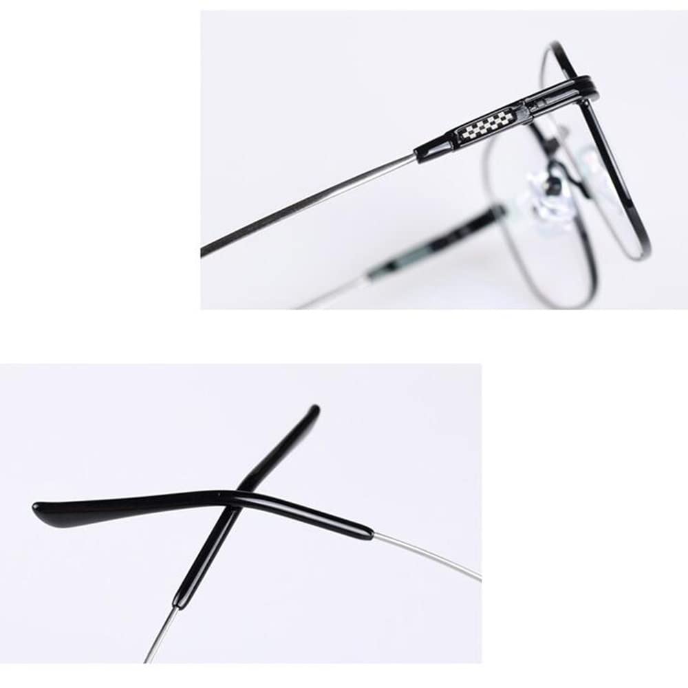 FREAZE 1.5 1.75 Metallrahmen Brille Unisex Groß Rahmen Lesebrille Mode Computer Brille Augenschutz Lesehilfe Brille Anti-Augenbelastung (Color : Black, Size : 2.0X)