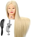 Material: Der Frisurenkopf besteht aus 100% Kunstfaserhaar mit einer Dichte von 230-260 Haaren pro c㎡. Die Länge des Puppenkopfes beträgt 26 Zoll.