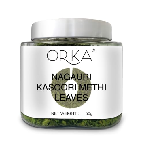 Image of Orika Kasoori Dry Whole Methi - 50g Fenugreek Leaves for Authentic Indian Cuisine | Enhance Flavor & Aroma | Ideal for Cooking & Seasoning | 100% Natural