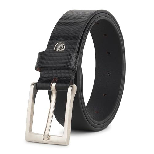 Image of HAYES LONDON Genuine Leather Belt for Men, Original Top Grain Formal and Casual Belt, Lifetime Leather Warranty (32, Sigma Black)