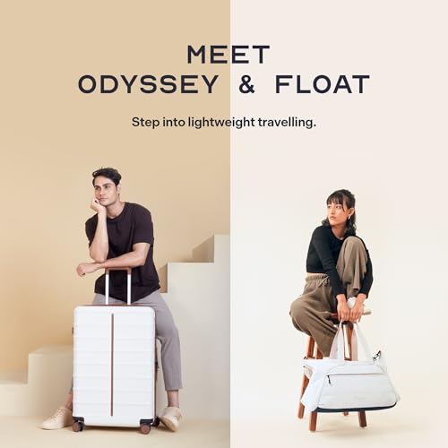 Image of Assembly 28 Inches Large Luggage for Flight Travel with TSA Lock and dust Cover and Premium Duffle Bag with Adjustable Shoulder Starp | 110L + 40L | White | Odyssey