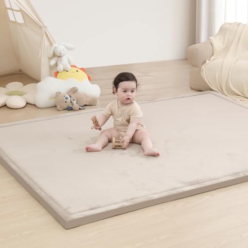 Baby Play Mat for Floor,1.3" Thick Memory foam Tummy Time