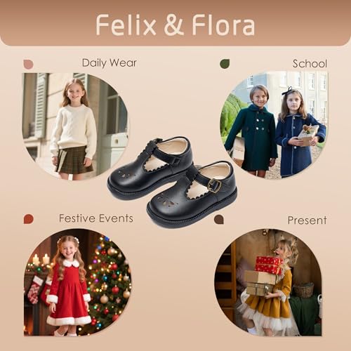 Image of Felix & Flora Toddler Little Girl Mary Jane Dress Shoes - Ballet Flats for Girl Party School Shoes