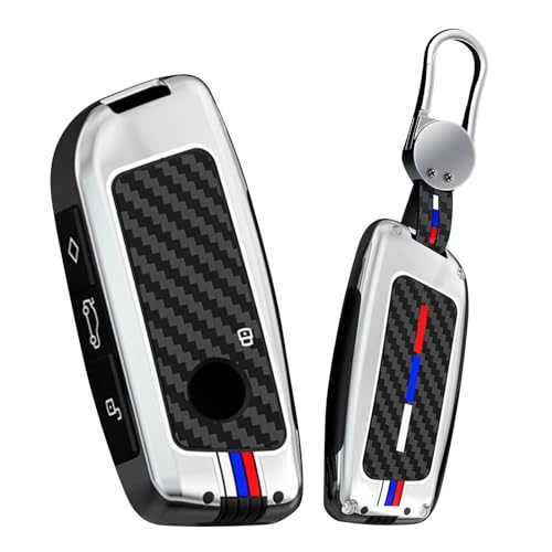 Coque de clé BMW : protection alliage texture carbone Série 7