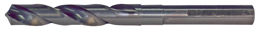 Cle-Line C20689 Silver and Deming Reduced Shank Drill, High Speed Steel, Steam Oxide Finish, Reduced Flatted Shank, 118-Degree Radial Point, 13/16 Drill Diameter