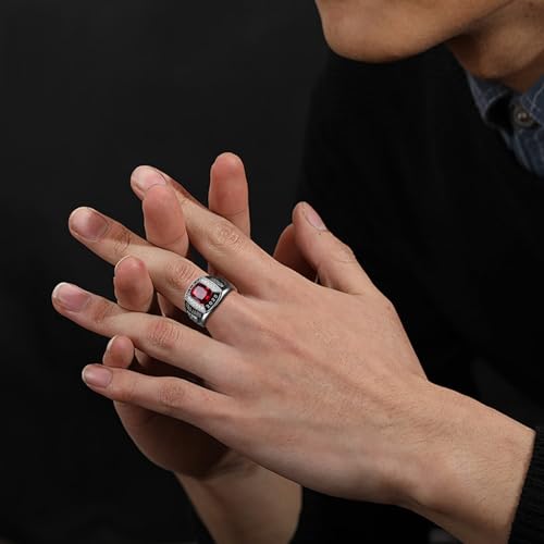 Customizable Class Rings High School and College Graduates, Sterling Silver/10k/14k/18k Graduation Ring Personalized, Birthstone Class of 2025 Ring Graduation Jewelry Gift（With Gift Box）3