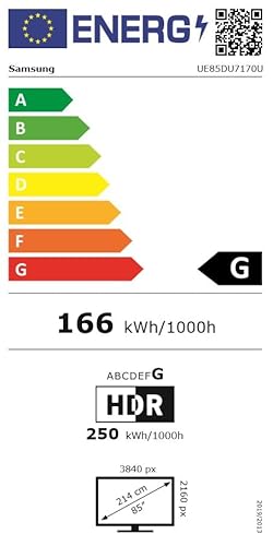 Samsung Crystal UHD DU7170 85 Zoll Fernseher, 216 cm (85DU7170), PurColor, Crystal Prozessor 4K, Q-Symphony, Smart TV [2024]