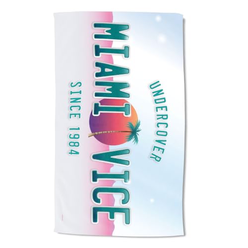Northwest Miami Vice Daddy of Cool Plates Sand Free Beach Towel, Lightweight Quick Dry Polyester, Bath Pool Swim Travel Fan Gear, 35 x 60 Inch
