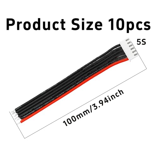 Cable Extensor Balance JST-XH 5S 10pcs 3.9" 22AWG Silicona miniatura 2
